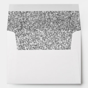 Glam Glitzy Silver Glitter Envelope