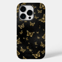 Glam gold and black butterflies pattern