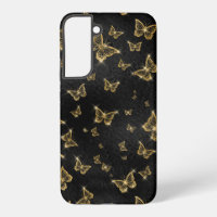 Glam gold and black butterflies pattern