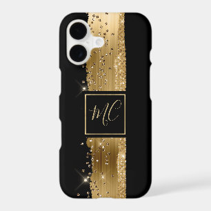 Glam Gold and Black Monogrammed iPhone 8 Case