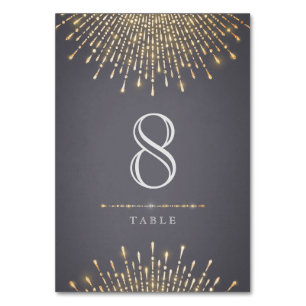 Glam gold art deco vintage wedding table card