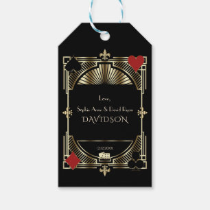 Glam Gold Black Gatsby Style Roaring 20s Wedding Gift Tags