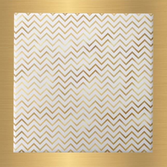 Glam Gold Chevron Pattern  Tile (Creator Uploaded)