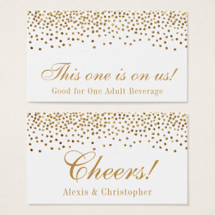 Glam Gold Confetti Dots Mariage Boire Billets