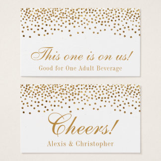 Glam Gold Confetti Dots Mariage Boire Billets