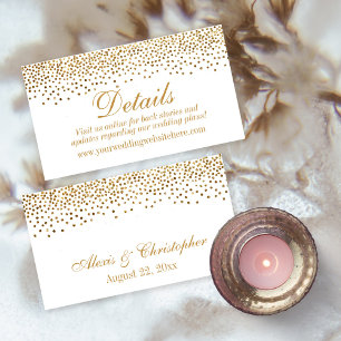 Glam Gold Confetti Dots Mariage Détails Cartes