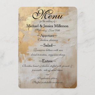 Glam Gold Cream White Wedding Menu