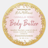 Glam Gold Crumpled Foil Body Butter Labels