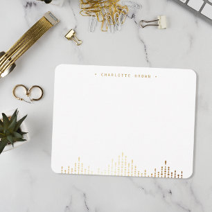 Glam gold deco vintage personalized stationery card