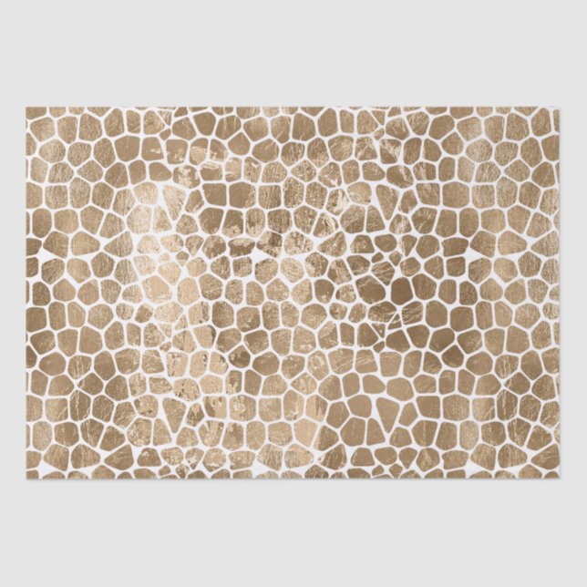 Glam Gold Giraffe Print Tissue Paper (Front)