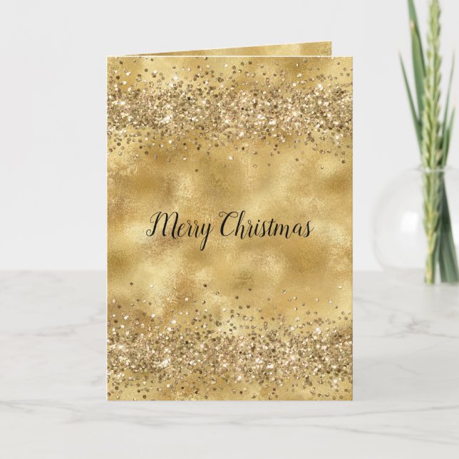 Glam Gold Glitter Confetti    Card (Front)
