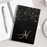 Glam Gold Glitter Diamond Sparkle Elegant Monogram Planner<br><div class="desc">Create your own personalized black and gold diamond sparkle planner with your custom monogram and name.</div>
