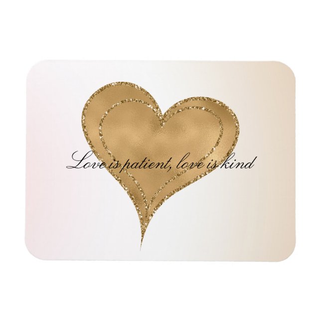  Glam Gold Glitter Heart           Magnet (Horizontal)