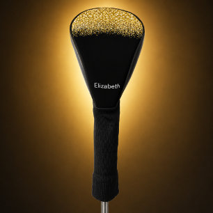 Glam Gold Glitter Jewelled Personalized Golf Head Cover