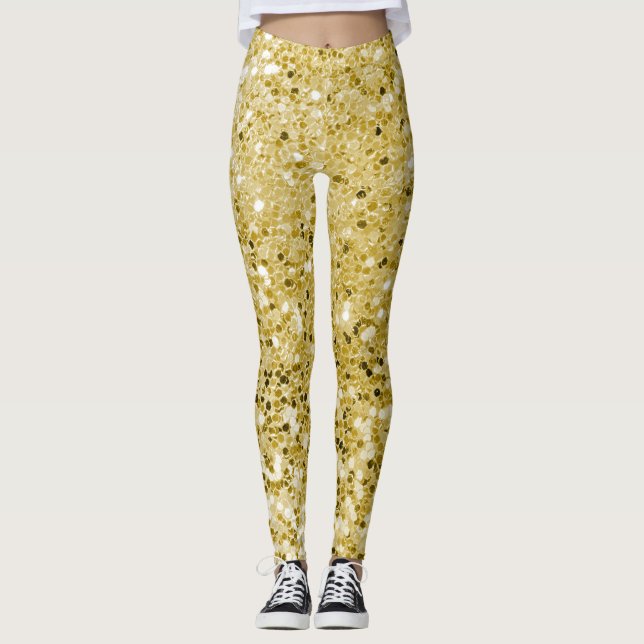 Glam gold glitter leggings (Front)