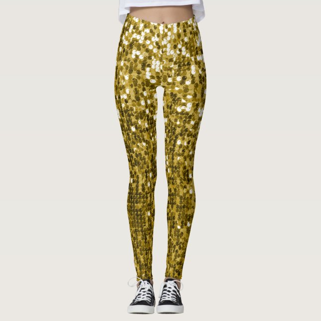 Glam gold glitter leggings (Front)