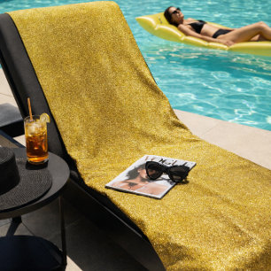Glam Gold Glitter Luxury Poolside or  Beach Towel