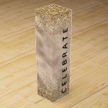 Glam Gold Glitter Sparkle Celebrate Wine Box<br><div class="desc">Glam Gold Glitter Sparkle celebrate wine box. Perfect glitz for Christmas,  wedding or anniversary</div>