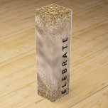 Glam Gold Glitter Sparkle Celebrate Wine Box<br><div class="desc">Glam Gold Glitter Sparkle celebrate wine box. Perfect glitz for Christmas,  wedding or anniversary</div>