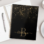 Glam Gold Glitter Sparkling Elegant Luxe Monogram Planner<br><div class="desc">Create your own personalized black and gold diamond sparkle planner with your custom monogram and name.</div>