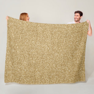 Glam Gold Glitzy Glitter Fleece Blanket