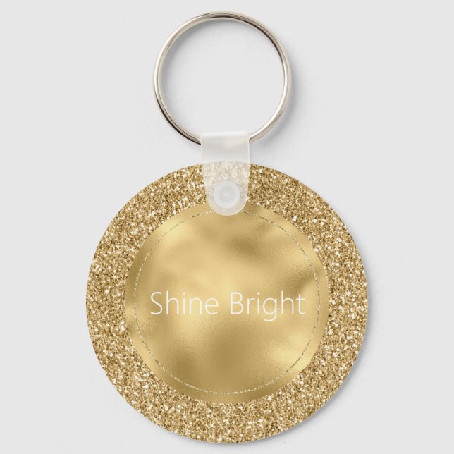 Glam Gold Glitzy Glitter          Keychain (Front)