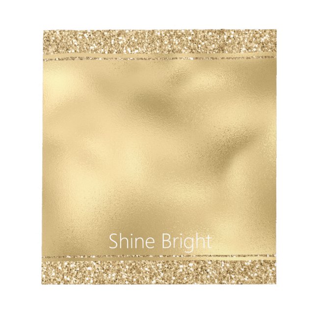 Glam Gold Glitzy Glitter        Notepad (Front)