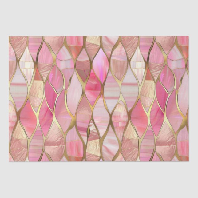 Glam Gold Glitzy Pink  Tissue Paper (Front)
