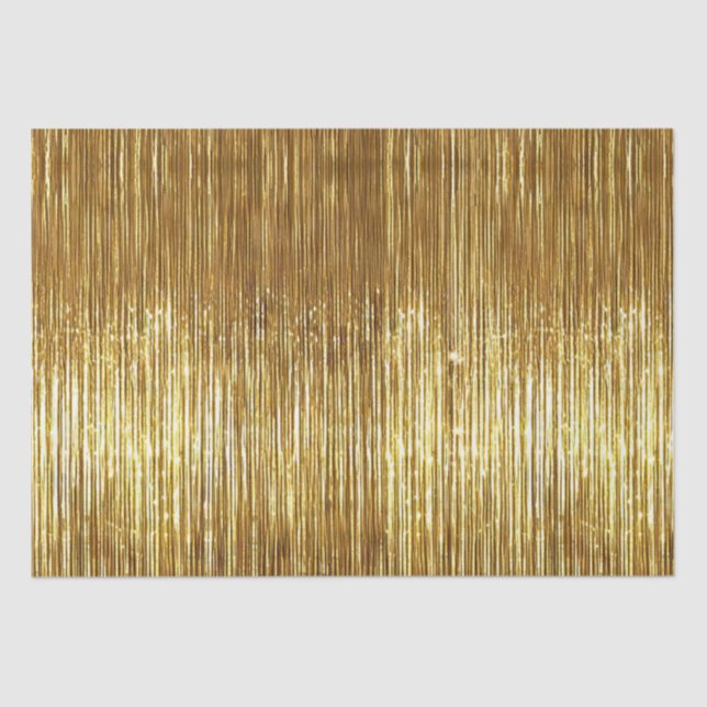 Glam Gold Glitzy Sparkle Stripes  Tissue Paper (Front)