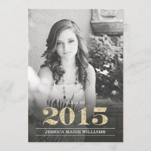 Glam Gold Graduation Invitations