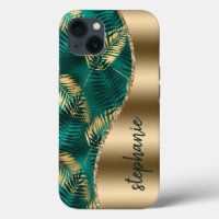 Glam Gold Green Tropical Foliage Pattern Name