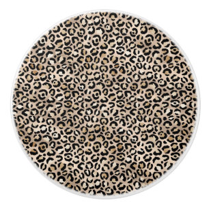 Glam Gold Leopard Print Ceramic Knob