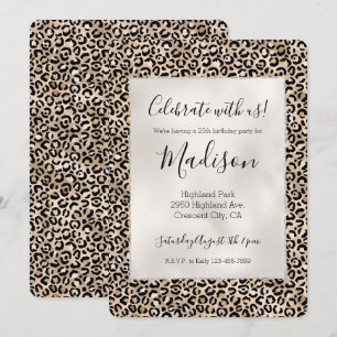 Glam Gold Leopard Print Invitation