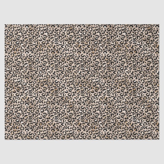 Glam Gold Leopard Print Ombre Tissue Paper (Front)