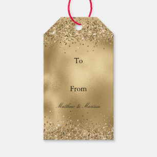 Glam Gold Luxe Glitter   Gift Tags
