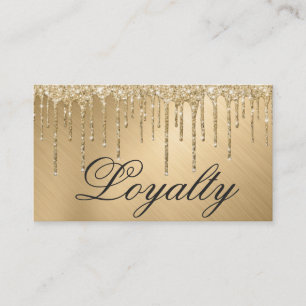 Glam Gold Metallic Glitter Drips Loyalty Card