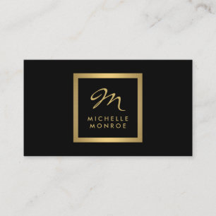 Glam Gold Monogram Business Card