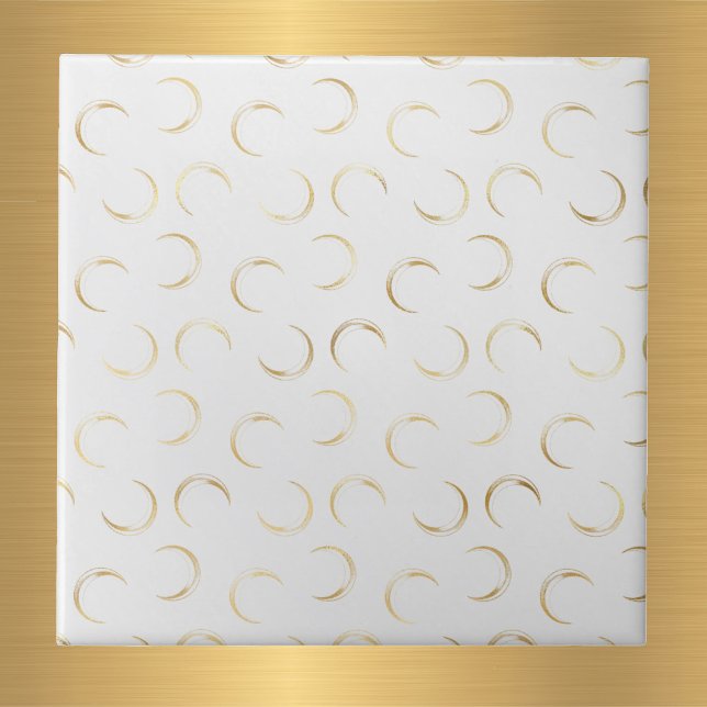 Glam Gold Moons White Tile (Creator Uploaded)