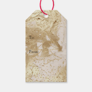Glam Gold Paint Glitter Sparkle Christmas Tree   Gift Tags