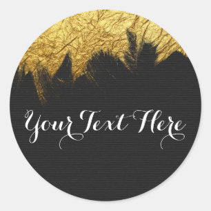 Glam Gold Paint on Black - Modern Stylist Boutique Classic Round Sticker