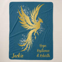 Glam Gold Phoenix Silver Glitter Monogram Blue |