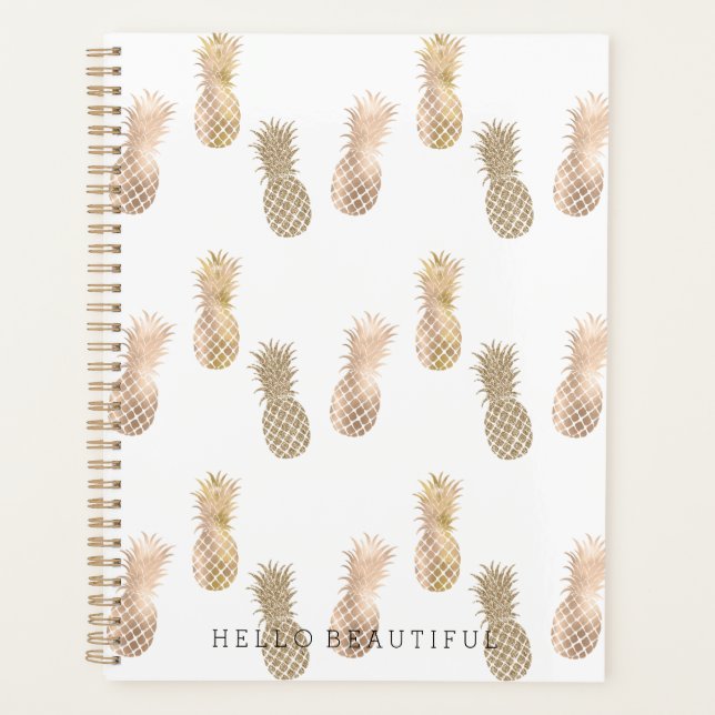 Glam Gold Pineapples Planner (Front)