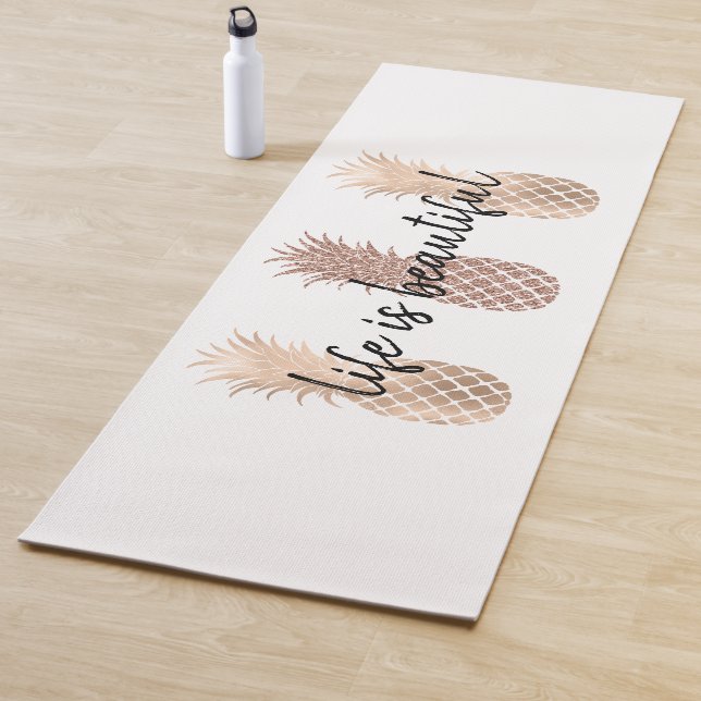 Glam Gold Pineapples Yoga Mat (In Situ)