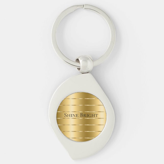 Glam Gold Ribbon  Keychain (Front)
