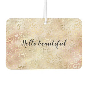 Glam Gold Rose Blush Pink Leopard Print     Air Freshener