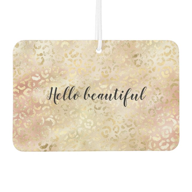 Glam Gold Rose Blush Pink Leopard Print     Air Freshener (Front)