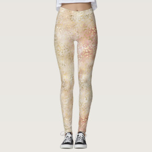 Glam Gold Rose Blush Pink Leopard Print       Leggings