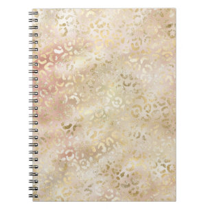 Glam Gold Rose Blush Pink Leopard Print Notebook