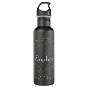 Glam Gold Sparkle Confetti Personalized 710 Ml Water Bottle