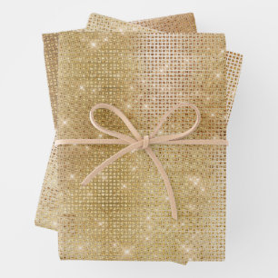 Glam Gold Sparkle Wrapping Paper Sheet
